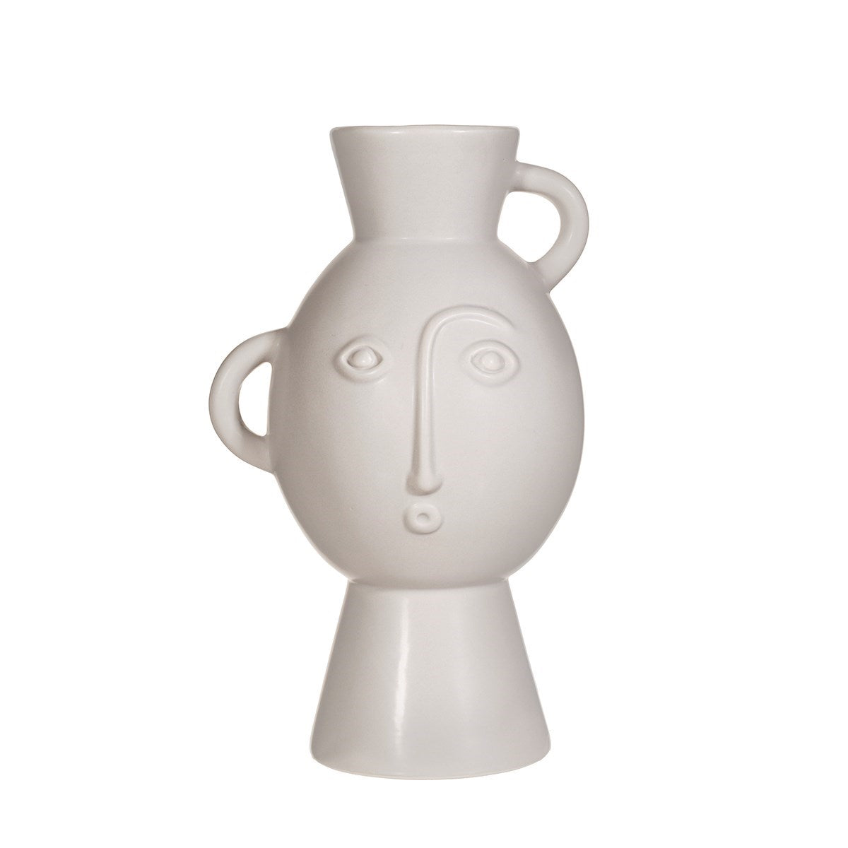 Face vase with handles